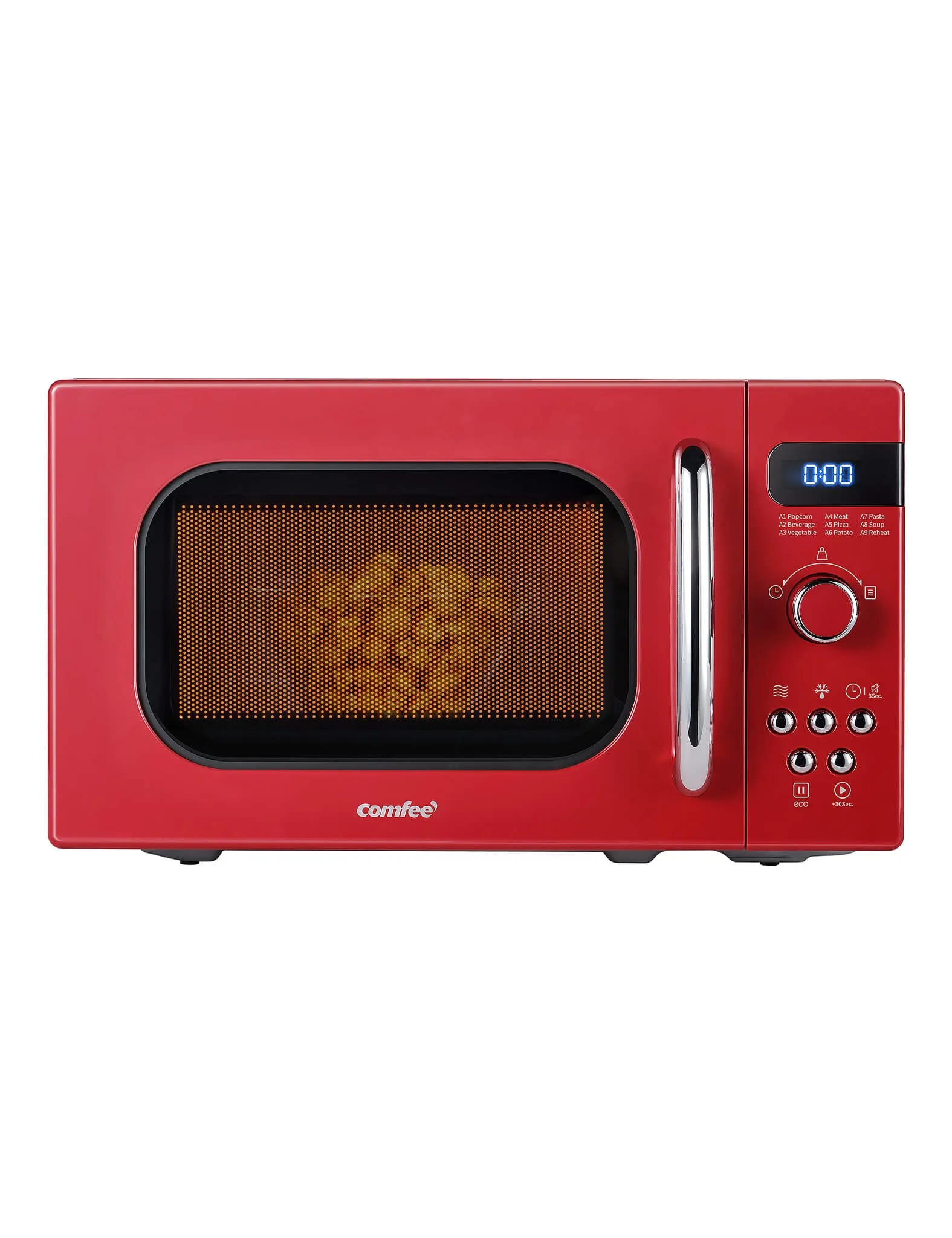 0.7 Cu.ft Retro Microwave Oven - Red