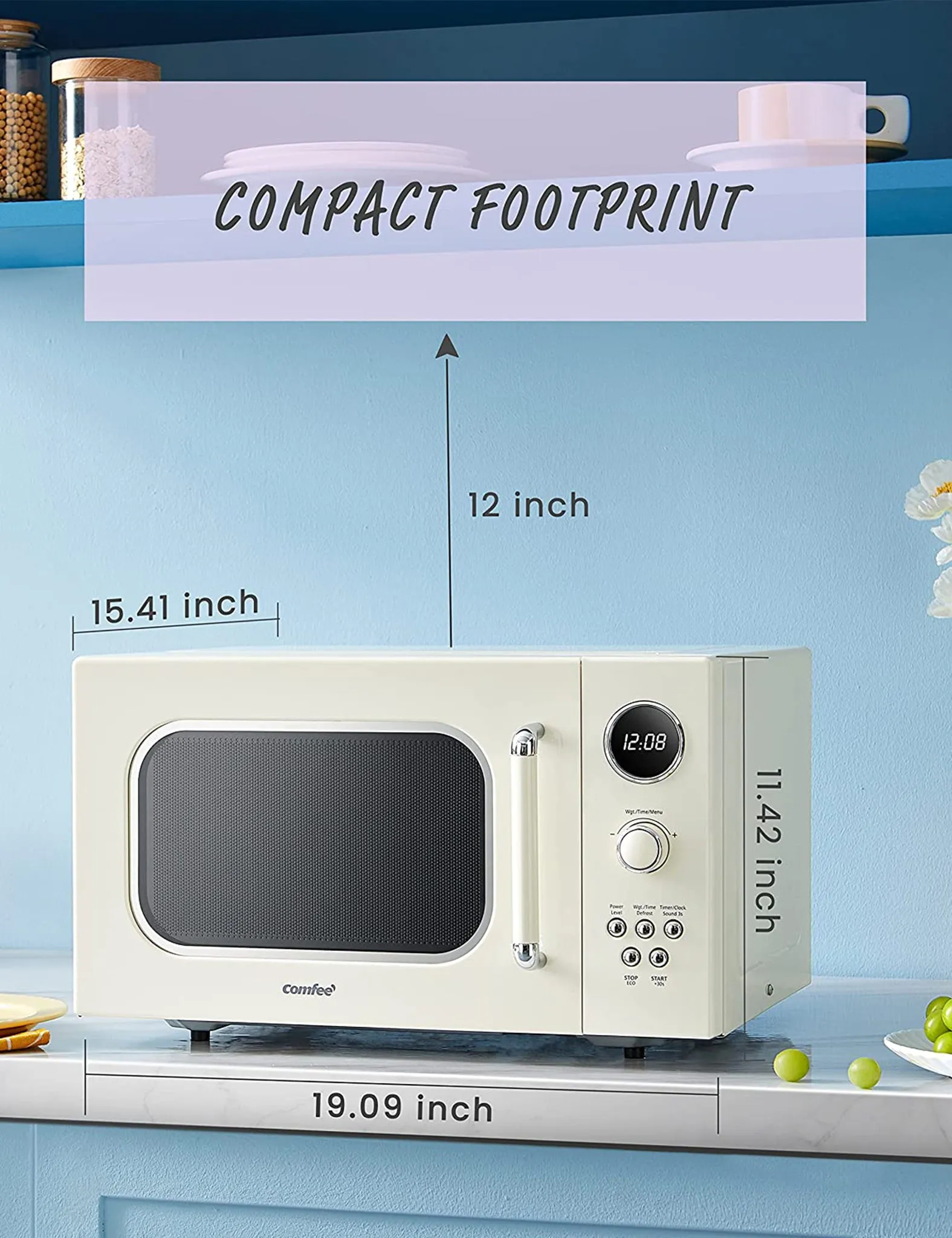 0.9 Cu.ft Retro Microwave Oven - Apricot