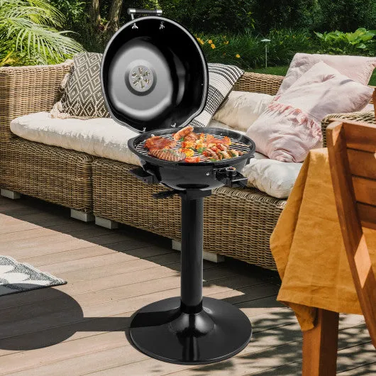 1600W Electric BBQ Grill with Removable Non-Stick Warming Rack