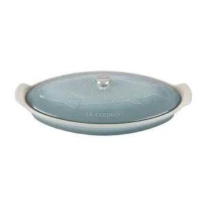 1.7-Quart Fish Baker with Stainless Steel Knob - Sea Salt