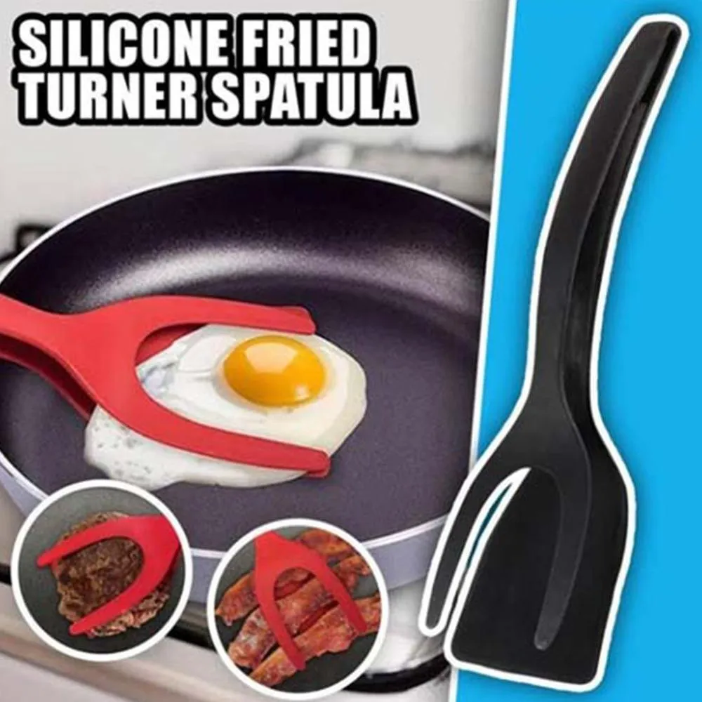 2 in 1 Grip and Flip Tongs, Egg Spatula & Tongs, Clamp Pancakes, Fried Egg, French Toast, and Omelet, etc...  Kitchen Accessories