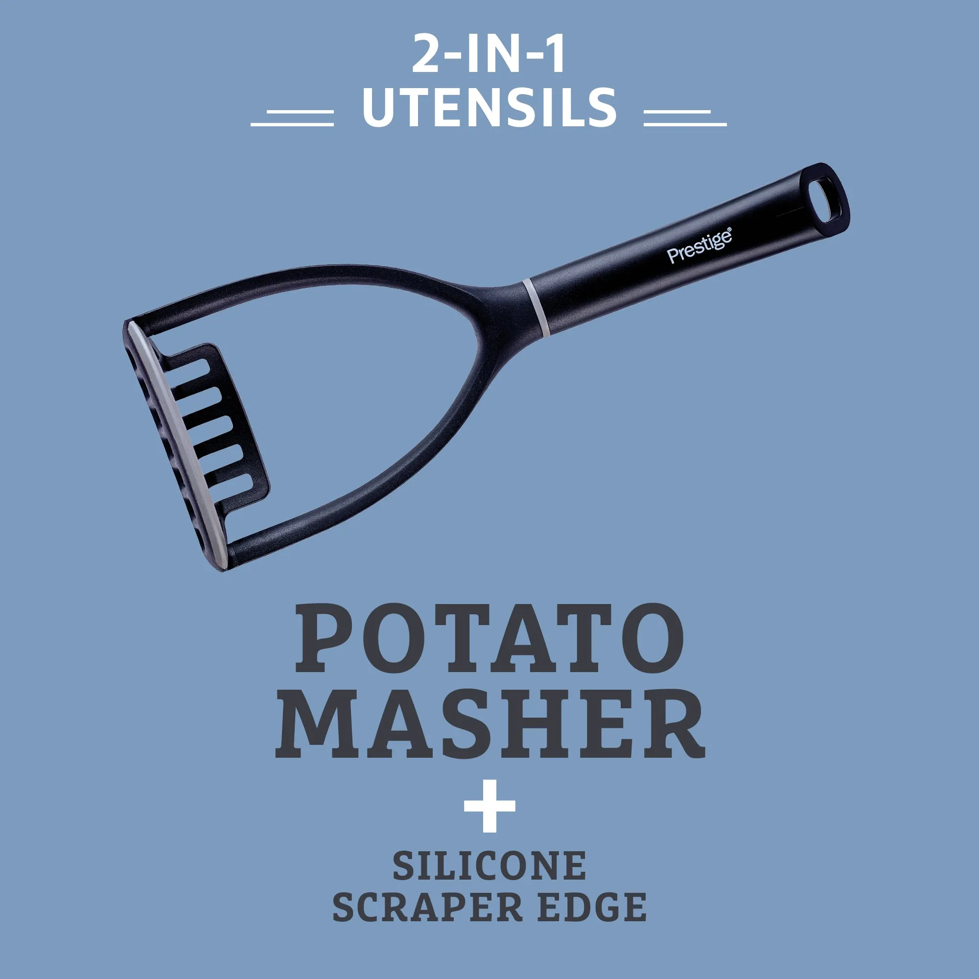 2-in-1 Kitchen Utensil - Potato Masher with Silicone Edge