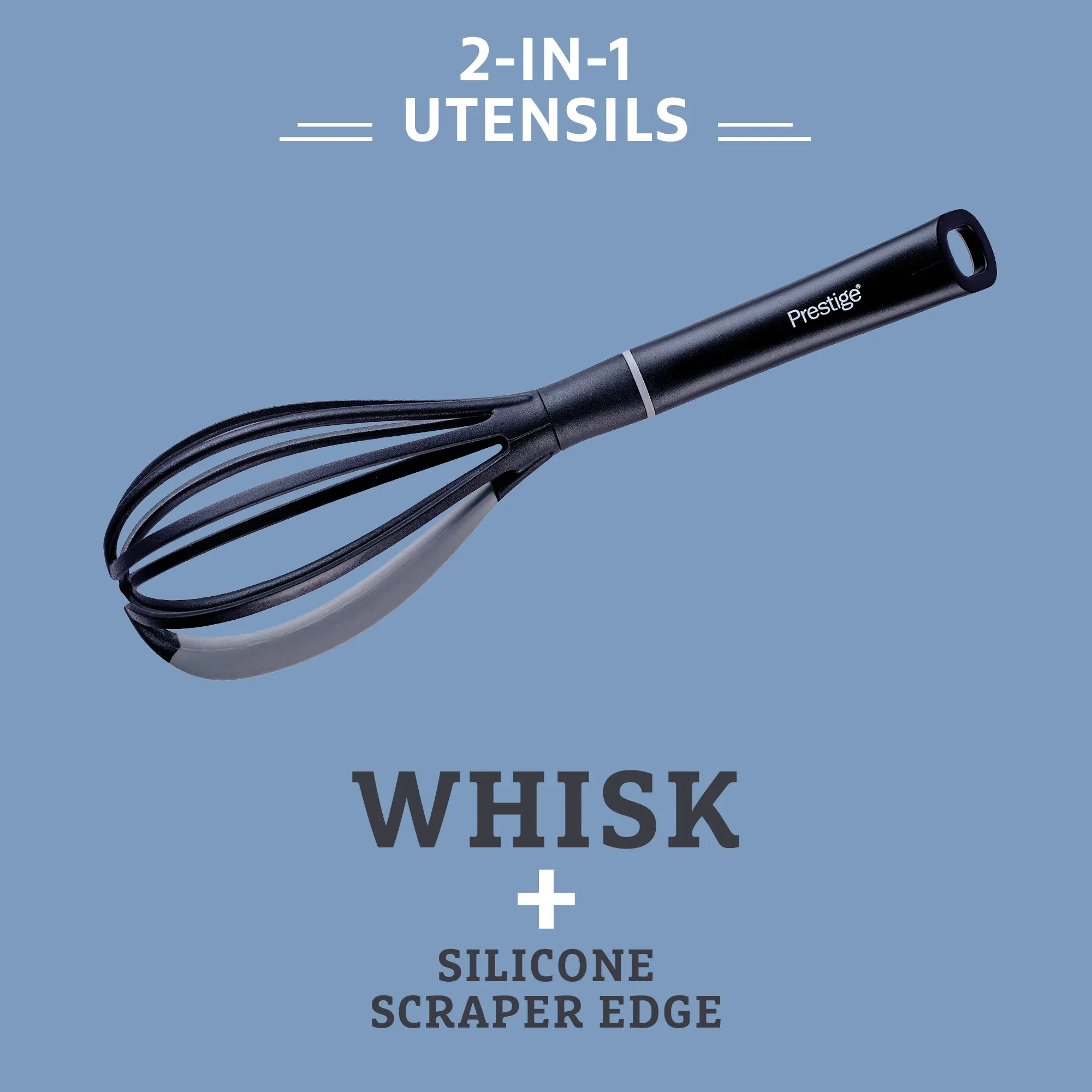 2-in-1 Kitchen Utensil - Whisk with Silicone Edge