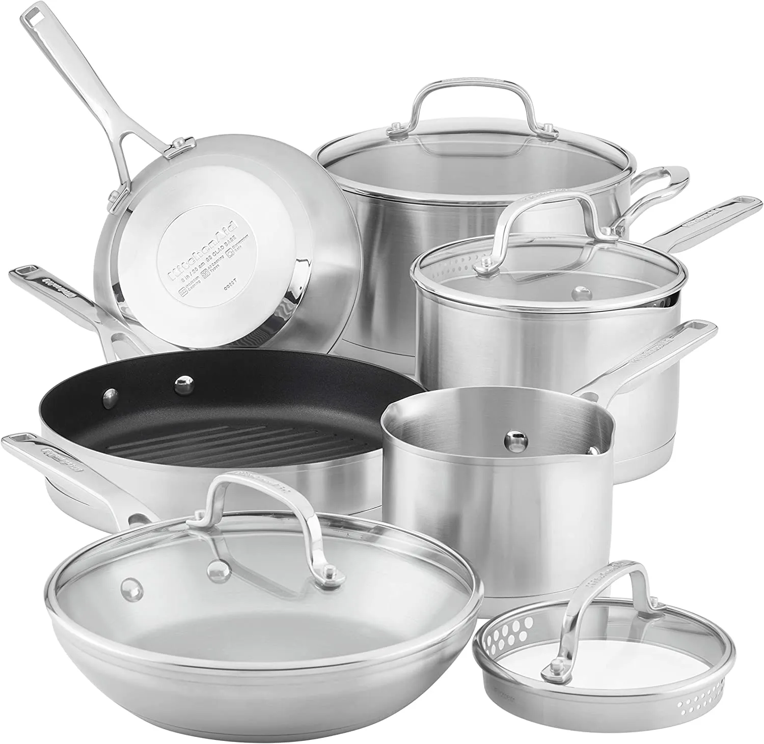 3-Ply Base Stainless Steel Cookware Pots and Pans