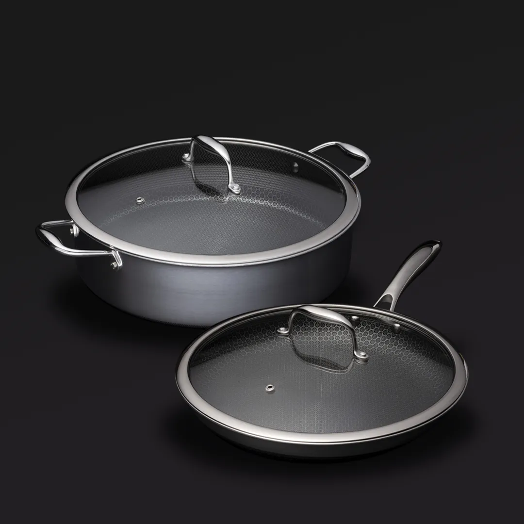 30 cm & 6.6 Litre Hybrid Pan & Lids Set