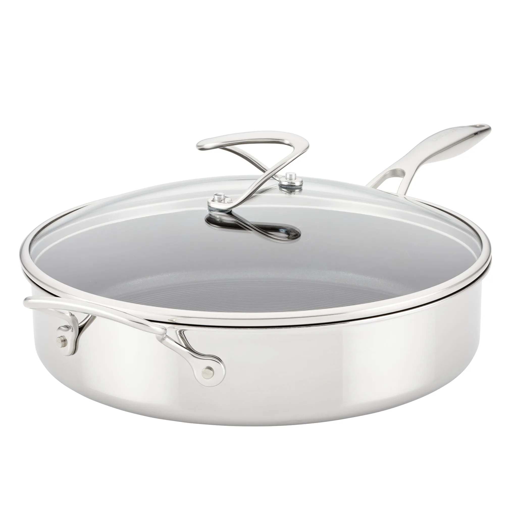 5 Quart Tri-Ply Clad Nonstick Saute w/ Lid & Helper Handle