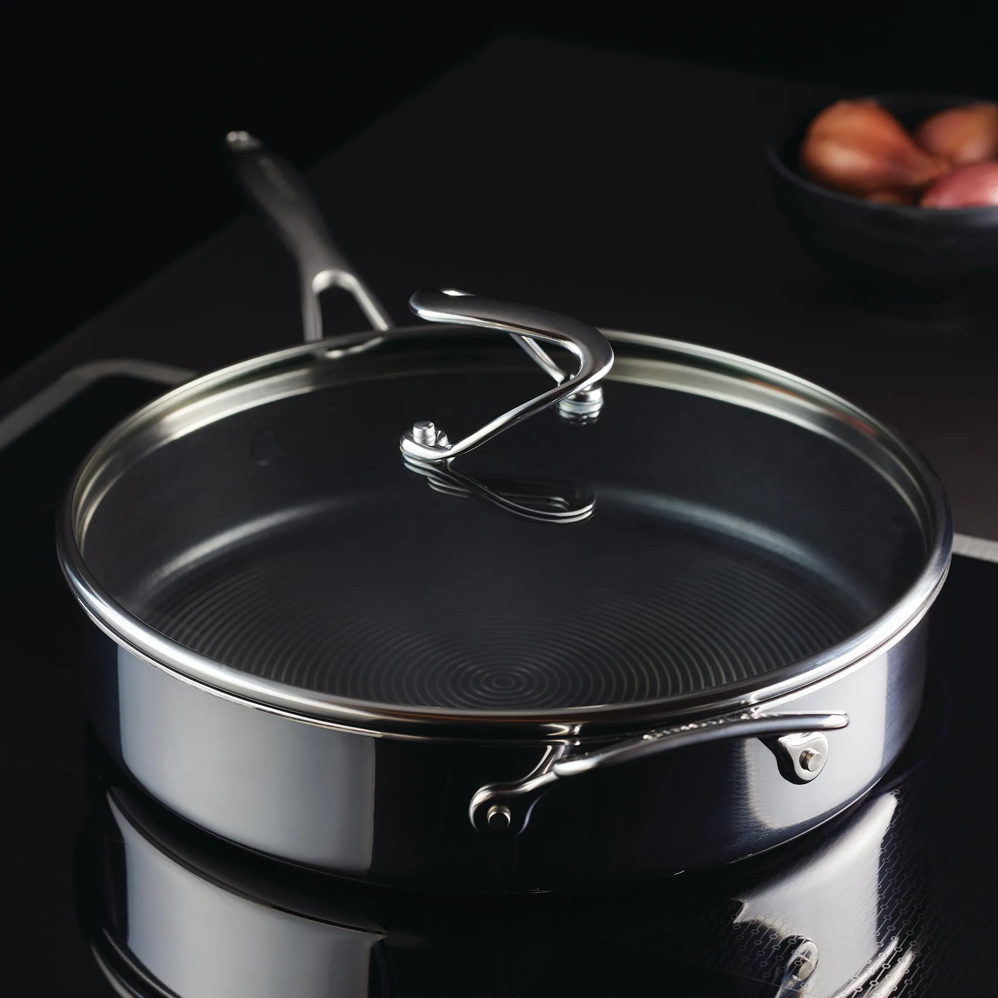 5 Quart Tri-Ply Clad Nonstick Saute w/ Lid & Helper Handle