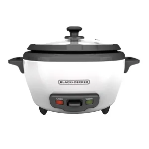 6-Cup Rice Cooker, White, Removable Non-Stick Bowl