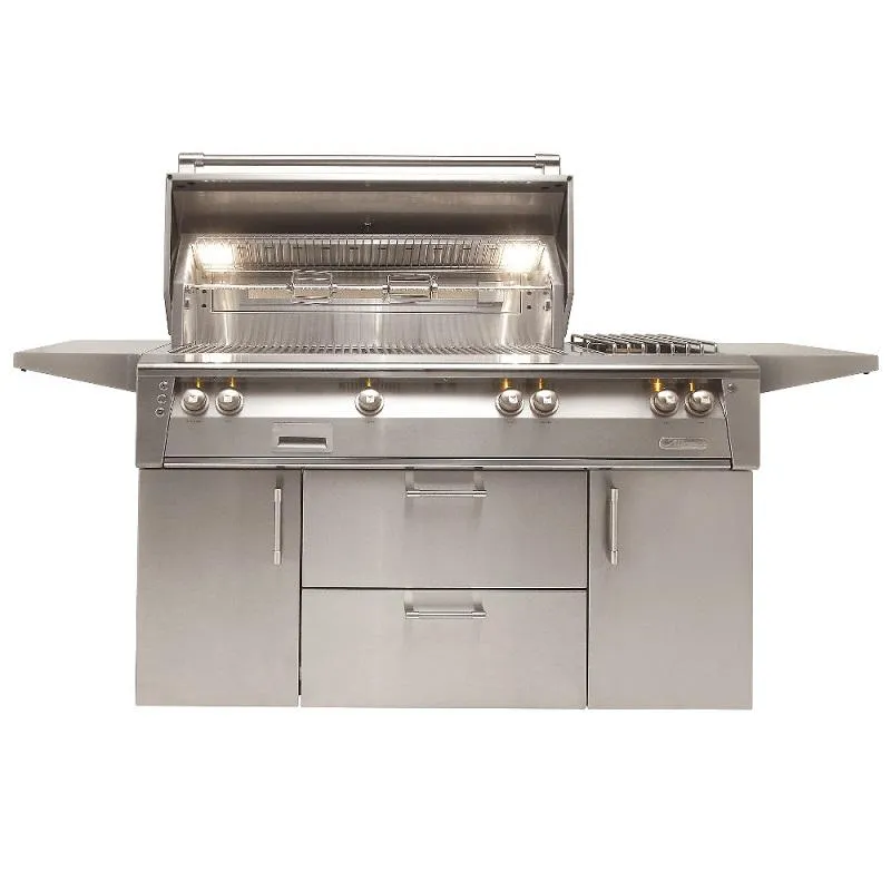 Alfresco ALXE 56" 3-Burner FS LP Grill W/ Rear Infrared & Side Burner