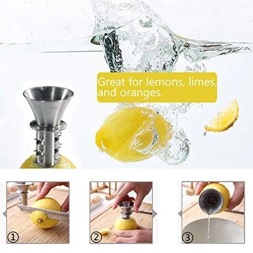 Best Utensils Stainless Steel Manual Lemon Juicer Squeezer Reamer 18/8 Stainless Steel Hand Held Citrus Juicer and Lemon Pourer (1)