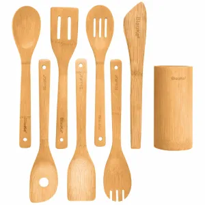 BlauKe Bamboo Kitchen Utensils Set 8-Pack