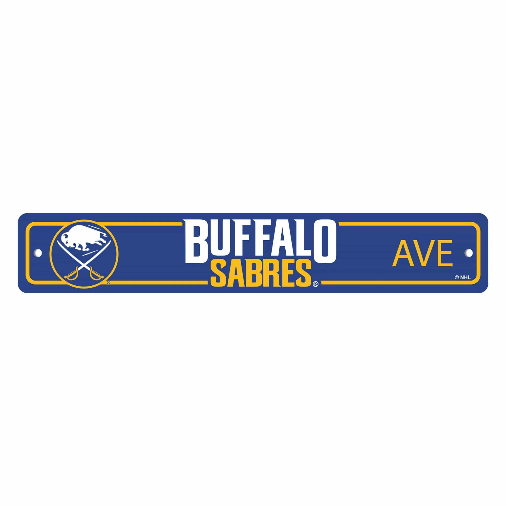 Buffalo Sabres Team Color Street Sign Décor 4in. X 24in. Lightweight