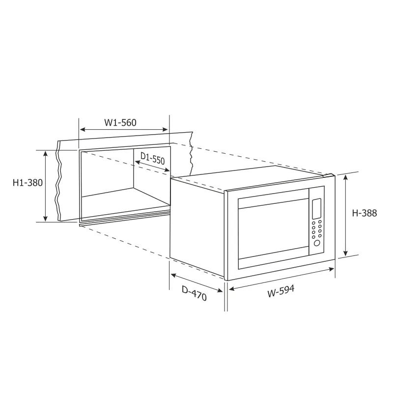 Built in Microwave with Convection Jog wheel Control 25 Ltr (MO 674)