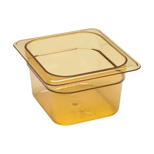 Cambro 64HP150 H-Pan 1/6 Size High Heat Food Pan, Amber, 4" Deep