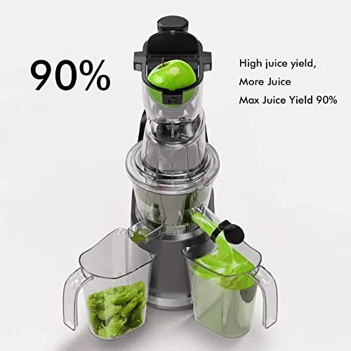 Cold Press Juicer Machine, Slow Masticating Juicer, Big Mouth 83mm Opening