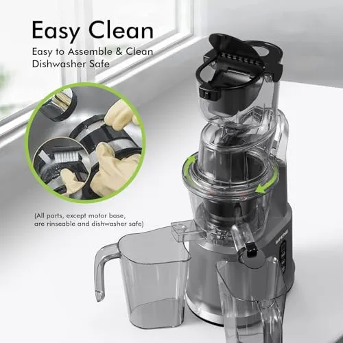 Cold Press Juicer Machine, Slow Masticating Juicer, Big Mouth 83mm Opening