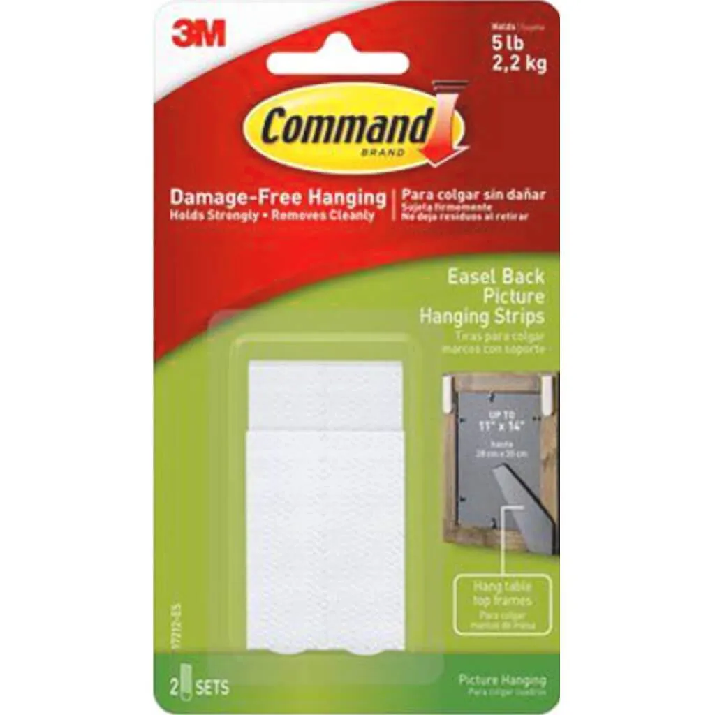 Command™ Picture Hangers: Easel Back, 0.75 x 2 inches, 2 pieces