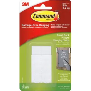 Command™ Picture Hangers: Easel Back, 0.75 x 2 inches, 2 pieces