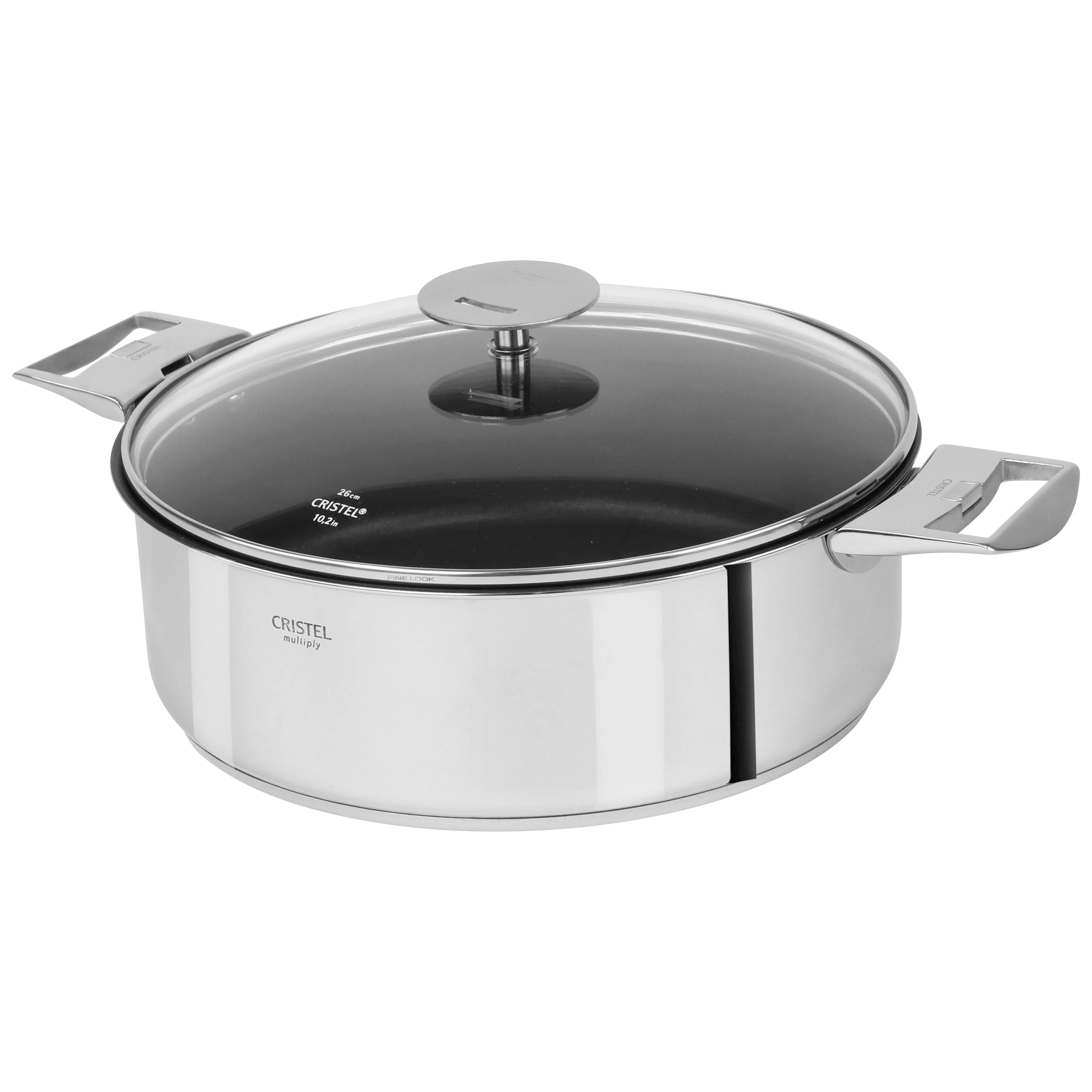 Cristel Casteline Detachable Handle 4-Quart Saute Pan Exceliss Non-Stick Coating