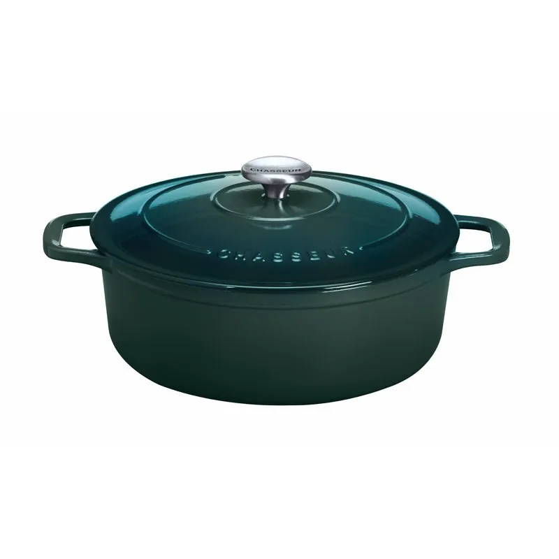 Enamelled Cast Iron Round Dutch Oven, Forest Green