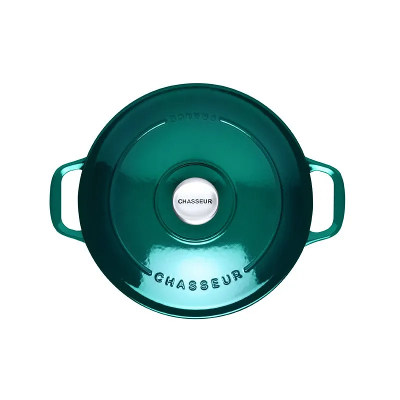 Enamelled Cast Iron Round Dutch Oven, Forest Green