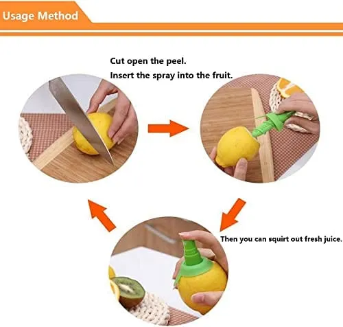 GQU Lemon Squeezer Citrus Sprayer Set | 3pcs Manual Lemon Juice Sprayer Presser Tools | For Home Party