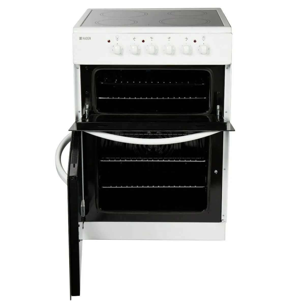 Haden HE60DOMW 60cm Double Oven Ceramic Cooker in White