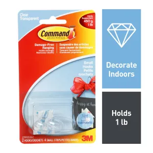 Hanging Hooks - 3M Command™ Hooks, Small, Clear 17092CLR-C