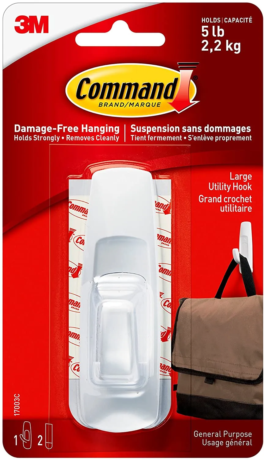 Hanging Hooks - 3M Command™ Utility Hooks, Large, White 17003C