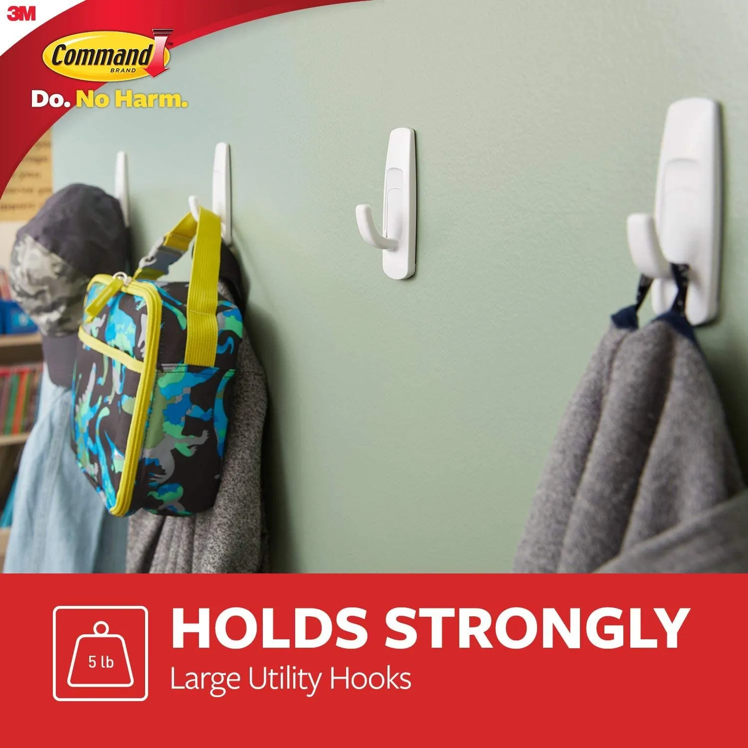 Hanging Hooks - 3M Command™ Utility Hooks, Large, White 17003C