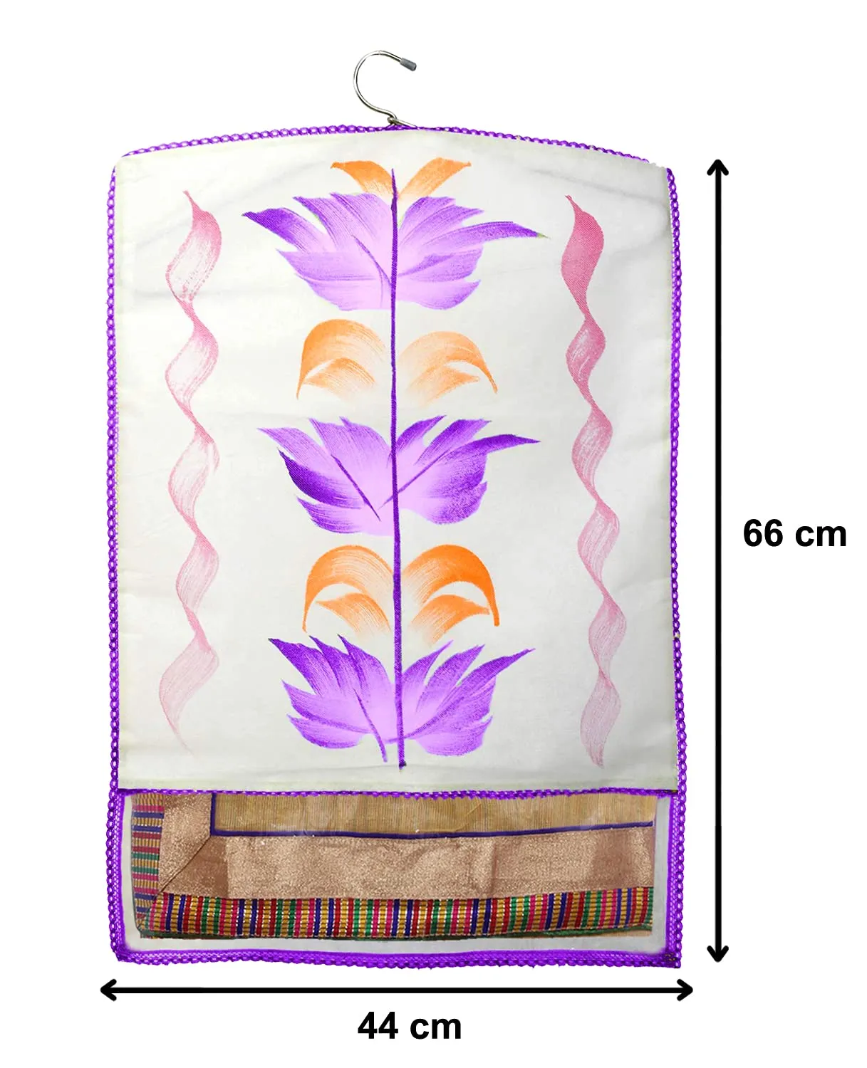 Heart Home Non Woven Hanging Saree Cover, Wardrobe Organizer, Closet Organizer, Saree & Garments Protector Cover With 1 Zipper Compartment on Back Side- Pack of 6 (Purple)-HS_38_HEARTH21511