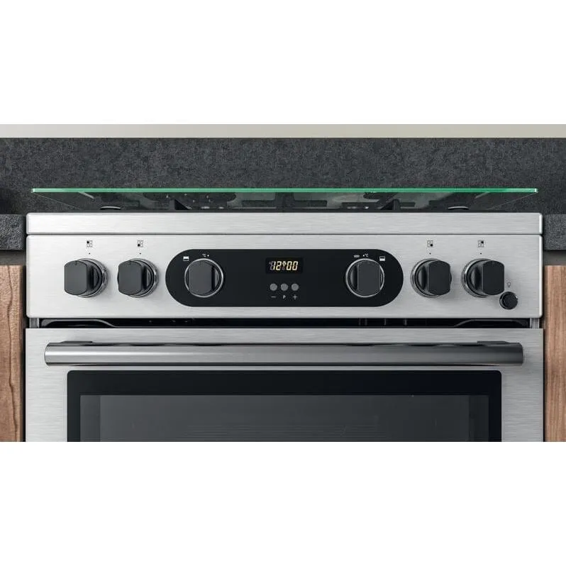 Hotpoint Cannon CD67G0CCX 60cm Double Oven Gas Cooker Twin Cavity Oven Hob Stainless Steel Inox