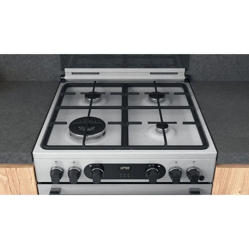 Hotpoint Cannon CD67G0CCX 60cm Double Oven Gas Cooker Twin Cavity Oven Hob Stainless Steel Inox