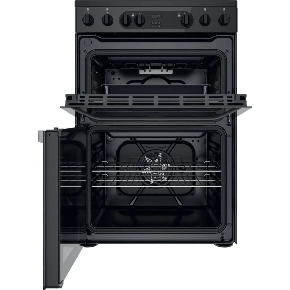 Hotpoint HDM67V9CMB 60cm Double Oven Electric Cooker - Black