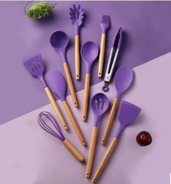 Importikaah Silicone Kitchenware Cooking Utensils Set: Heat Resistant Non-Stick Baking Tools