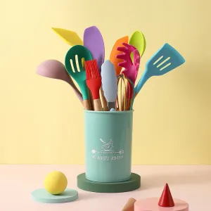 Importikaah Silicone Kitchenware Cooking Utensils Set: Heat Resistant Non-Stick Baking Tools