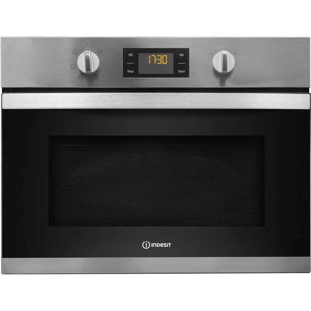 Indesit MWI3443IXUK Built-In Microwave with Grill, Stainless Steel