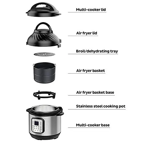 Instant Pot Duo Crisp 11 in 1, Electric Pressure Cooker with Air Fryer, Roast, Bake, Dehydrate, Slow Cook, Rice Cooker, Steamer, Saute, 8 Quart, 14 One-Touch Programs