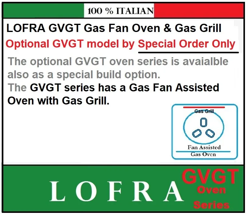 Italian Full Gas Range Cooker 60cm LOFRA Dolcevita RBI66GVGT.