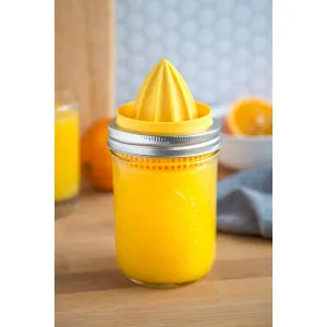 Juicer Lid For Wide Mouth Mason Jars, Yellow