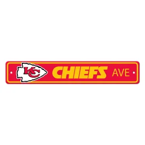 Kansas City Chiefs Team Color Street Sign Décor 4in. X 24in. Lightweight