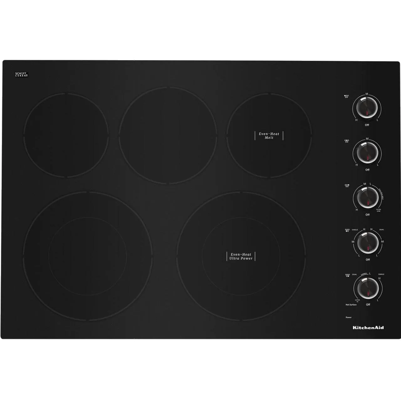 KitchenAid 30-inch Built-in Electric Cooktop with 5 Elements KCES550HBL