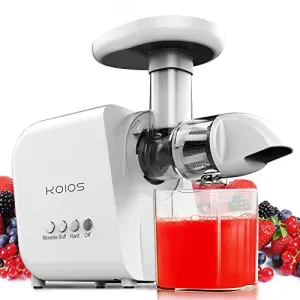 KOIOS Juicer, Masticating Juicer Machine, Slow Juice Extractor with Reverse Function, Cold Press Juicer Machines with Quiet Motor, Easy to Clean with Brush