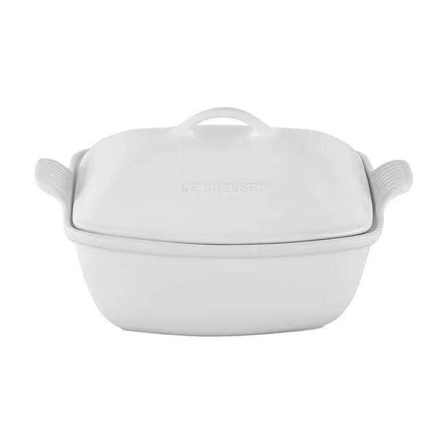 Le Creuset Heritage 4qt Deep Covered Rectangle Baker - White