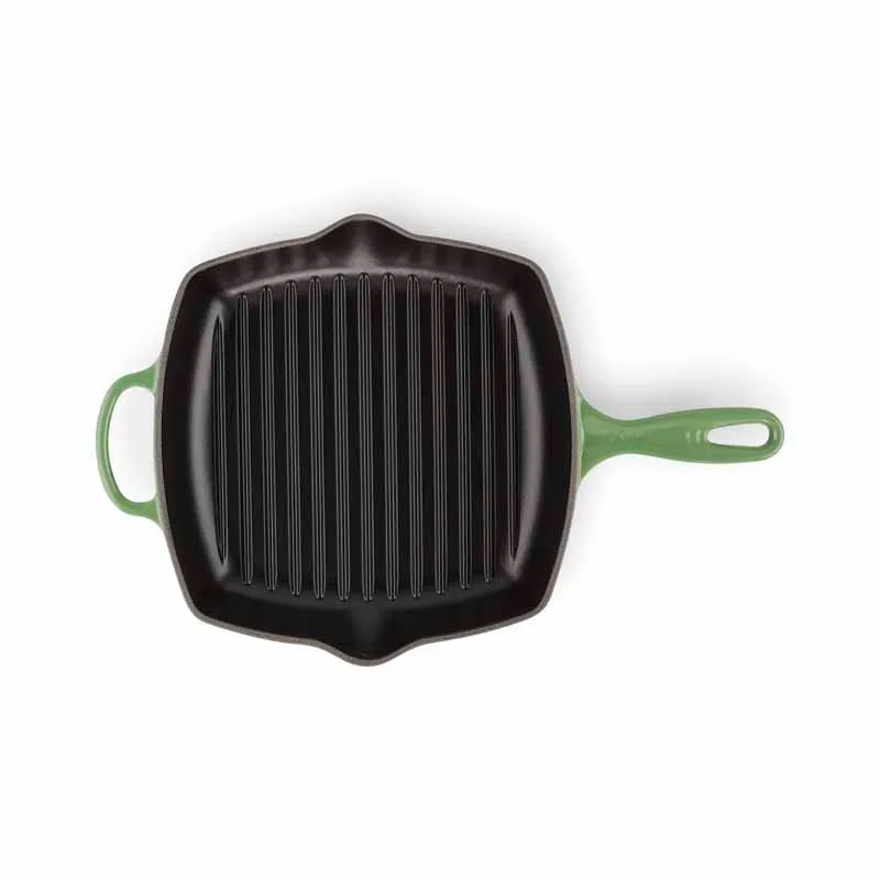 Le Creuset Signature Cast Iron Square Grillit 26cm Bamboo Green