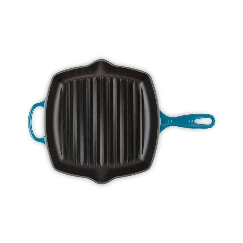 Le Creuset Signature Cast Iron Square Grillit 26cm Deep Teal