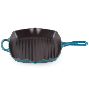 Le Creuset Signature Cast Iron Square Grillit 26cm Deep Teal