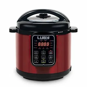 Luby Electric Pressure Cooker 6 Qt,17 Smart Programmable,Slow Cooker Yogurt Maker Rice Cooker Saute Steamer Egg Cooker Sous Vide Warmer,Red (GT606)