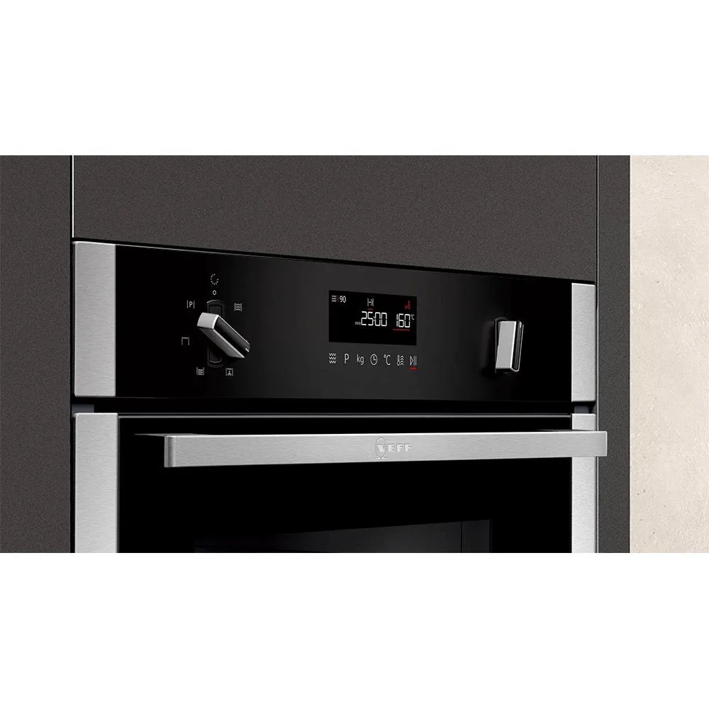 Neff C1AMG84N0B 44 Litre Built-In Combination Microwave Oven with Hot Air Grilling, 56cm Wide - Stainless Steel