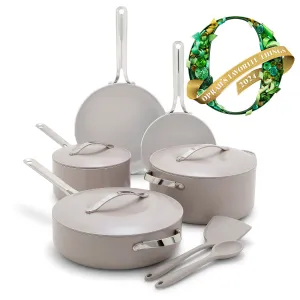 Nova Ceramic Nonstick 10-Piece Cookware Set | Clay